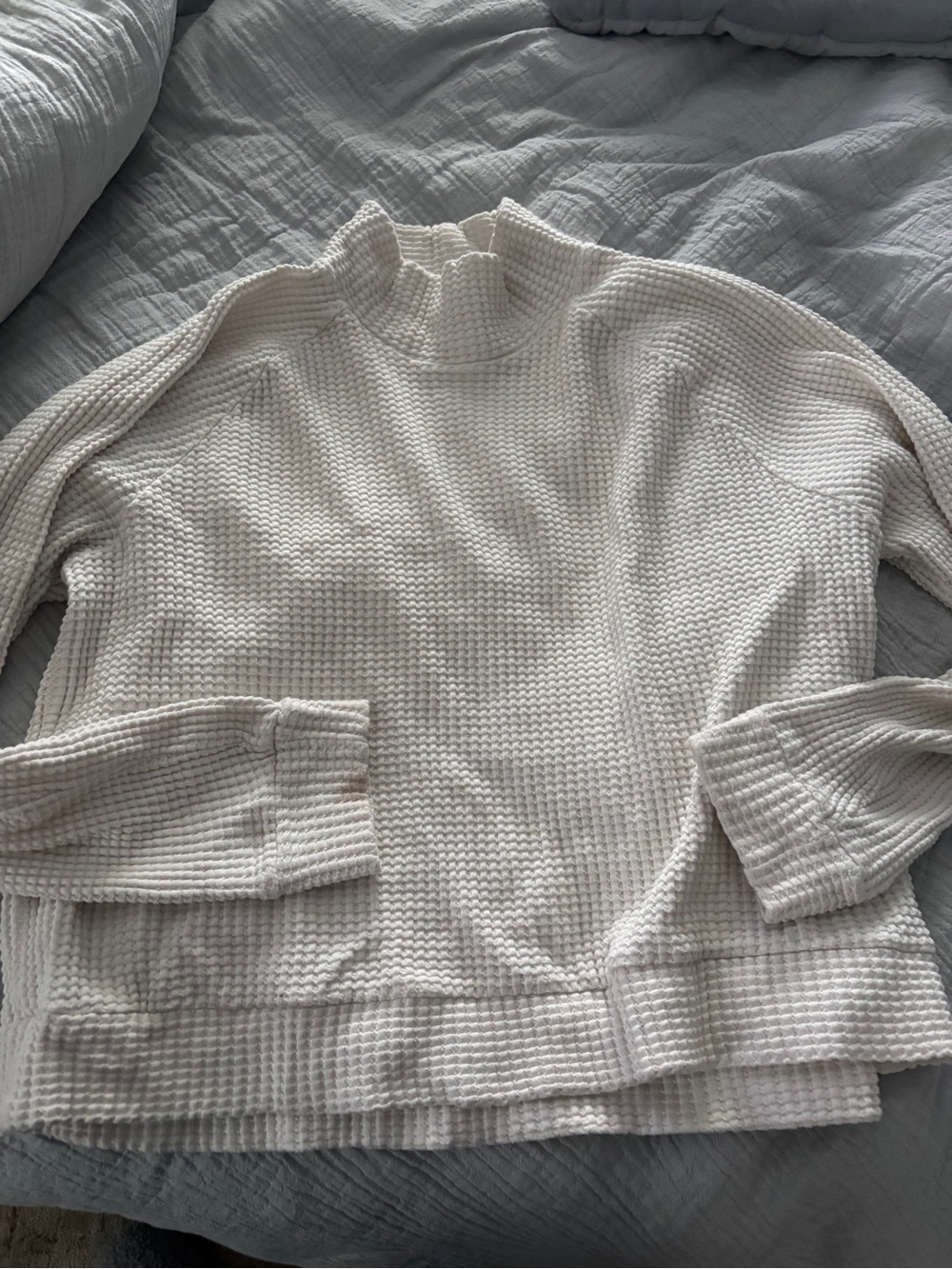 The North Face Cream Waffle-Knit Turtleneck Sweater